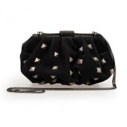 Philippe Roucou Black Isadorable Studded Clutch