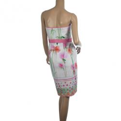Pre Owned Philosophy di Alberta Ferretti Strapless Floral Print Dress S