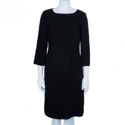 Pre Owned Philosophy Di Alberta Ferretti Black Embroidered Lace Paneled Dress M
