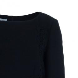 Pre Owned Philosophy Di Alberta Ferretti Black Embroidered Lace Paneled Dress M