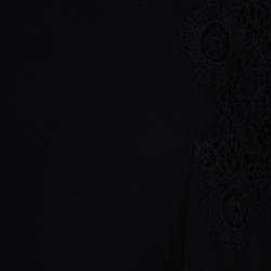 Pre Owned Philosophy Di Alberta Ferretti Black Embroidered Lace Paneled Dress M
