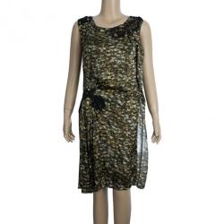 مملوكة مسبقًا Philosophy Di Alberta Ferretti Lace-Inset Printed Dress S