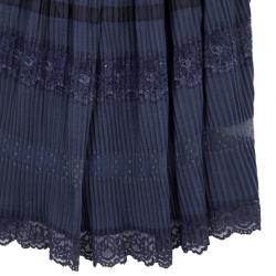 Pre Owned Philosophy Di Alberta Ferretti Pleated Lace Top M