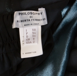 Philosophy di Alberta Ferretti Teal Blue Velvet Lace Short  Dress S