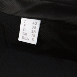 Philosophy Black Wool and Satin Padded Shoulder Detail Sleeveless Long Vest M 