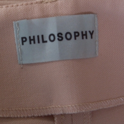 Philosophy di Alberta Ferretti Blush Pink Crepe Pleat Detail Straight Fit Trousers S
