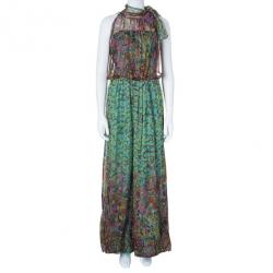 Pre Owned Philosophy Di Alberta Ferretti Multicolor Print  Maxi Dress M