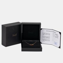 Pre Owned Piaget Rose Silhouette Diamonds 18k Rose Gold Necklace