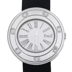 Pre Owned Piaget Silver 18K White Gold Diamond Possesion G0A35085 Women's Wristwatch 29 mm