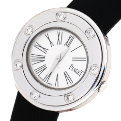 Pre Owned Piaget Silver 18K White Gold Diamond Possesion G0A35085 Women's Wristwatch 29 mm