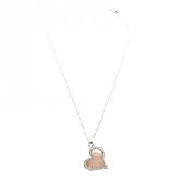 Piaget Asymmetrical Heart Diamond & Pink Mother of Pearl 18k White Gold Pendant 