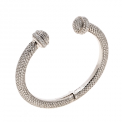Piaget Possession Diamond Pave White Gold Open Bangle Bracelet