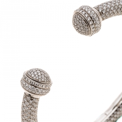 Piaget Possession Diamond Pave White Gold Open Bangle Bracelet