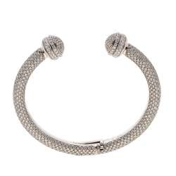 Piaget Possession Diamond Pave White Gold Open Bangle Bracelet