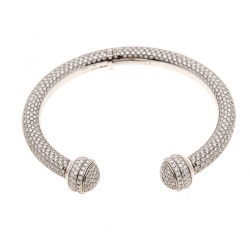 Piaget Possession Diamond Pave White Gold Open Bangle Bracelet