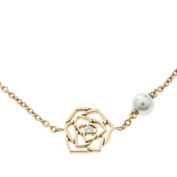 Pre Owned Piaget Rose Diamond & Pearl 18K Rose Gold Bracelet