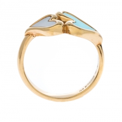 Pre Owned Piaget Turquoise Mother of Pearl Heart 18k Yellow Gold  Ring