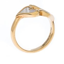 Pre Owned Piaget Turquoise Mother of Pearl Heart 18k Yellow Gold  Ring