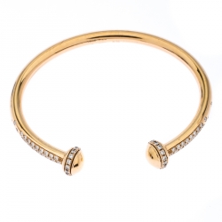 Piaget Possession Diamond 18k Rose Gold Open Bangle Bracelet 15
