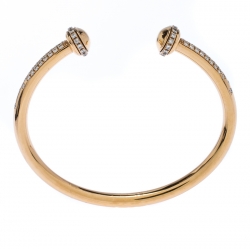 Piaget Possession Diamond 18k Rose Gold Open Bangle Bracelet 15