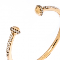 Piaget Possession Diamond 18k Rose Gold Open Bangle Bracelet 15