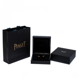 Piaget Possession 18K Rose Gold Diamond Paved Carnelian Open Cuff Bracelet 16 cm