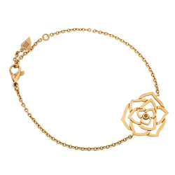 Piaget Diamond Rose Motif 18K Yellow Gold Chain link Bracelet