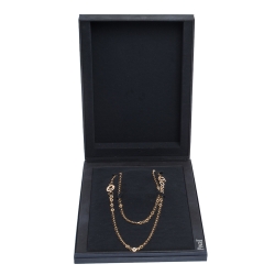 Pre Owned Piaget Possession Diamond 18K Rose Gold Hoop Link Sautoir Necklace