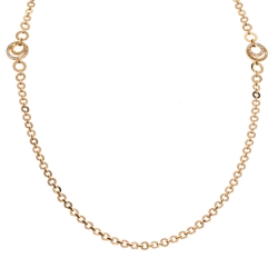 Pre Owned Piaget Possession Diamond 18K Rose Gold Hoop Link Sautoir Necklace