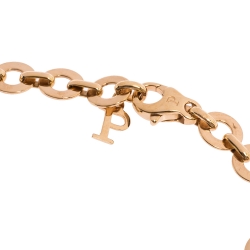 Pre Owned Piaget Possession Diamond 18K Rose Gold Hoop Link Sautoir Necklace