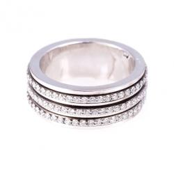 Pre Owned Piaget Three Diamond Sliding Rows Band Ring Size 53