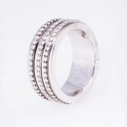 Pre Owned Piaget Three Diamond Sliding Rows Band Ring Size 53