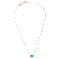 Piaget Possession Diamond Turquoise 18K Rose Gold Pendant Necklace