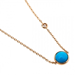 Piaget Possession Diamond Turquoise 18K Rose Gold Pendant Necklace