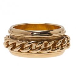 Pre Owned Piaget Possession Chain Motif Yellow Gold Ring Size 56