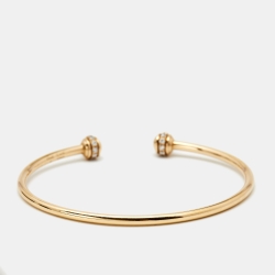 Pre Owned Piaget Possession Diamonds 18k Rose Gold Open Cuff Bracelet 15