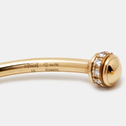 Pre Owned Piaget Possession Diamonds 18k Rose Gold Open Cuff Bracelet 15