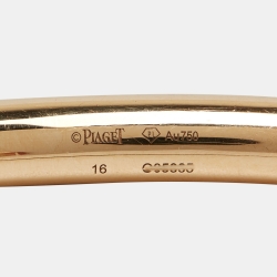 Pre Owned Piaget Possession Carnelian Diamonds 18k Rose Gold Open Cuff Bracelet 16