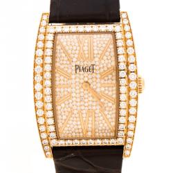 Pre Owned Piaget 18K Rose Gold Diamonds Limelight Tonneau G0A39192 Women's Wristwatch 27 mm