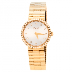 Piaget Silver 18K Rose Gold Diamonds Traditional G0A37042 Women's Wristwatch 26 mm