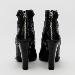 Giuseppe Zanotti For Pierre Balmain Black Python Cut-out Sandals Size 36
