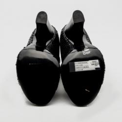 Giuseppe Zanotti For Pierre Balmain Black Python Cut-out Sandals Size 36