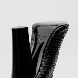 Giuseppe Zanotti For Pierre Balmain Black Python Cut-out Sandals Size 36