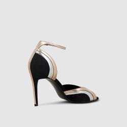 Pre Owned Pierre Hardy Black Rainbow Metallic Suede Sandals FR 37