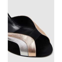 Pre Owned Pierre Hardy Black Rainbow Metallic Suede Sandals FR 37