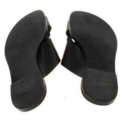 Pierre Hardy Black Twisted Leather Slide Sandals Size 38