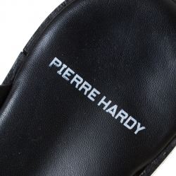 Pierre Hardy Black Twisted Leather Slide Sandals Size 38