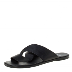 Pierre Hardy Black Twisted Leather Slide Sandals Size 38