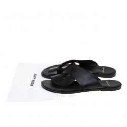 Pierre Hardy Black Twisted Leather Slide Sandals Size 38