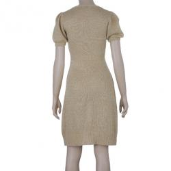 Pre Owned Pinko Gold Knit Dress S